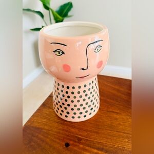 Opalhouse Stoneware Head Vase Polka Dots Planter